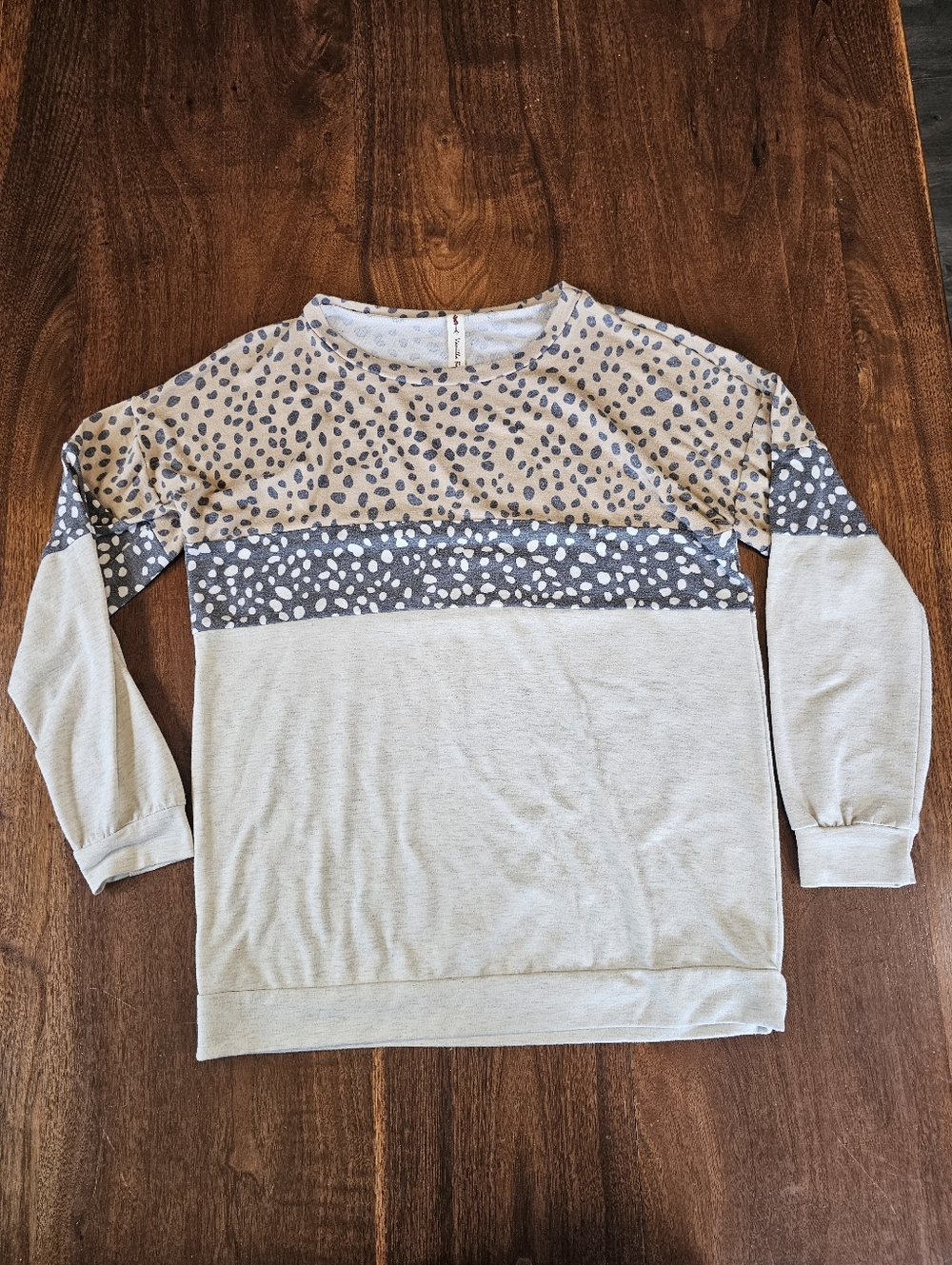 Vanilla Bay Cheetah Print Top Long Sleeve Size Large